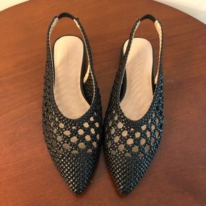 Something Navy Larissa Woven Slingback Flat